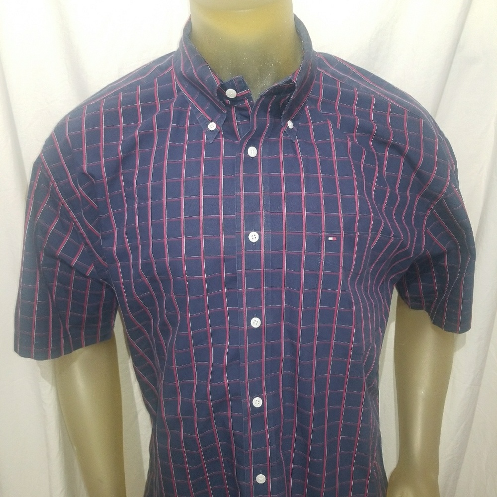 Tommy Hilfiger XL Short Sleeve Cotton Button Up